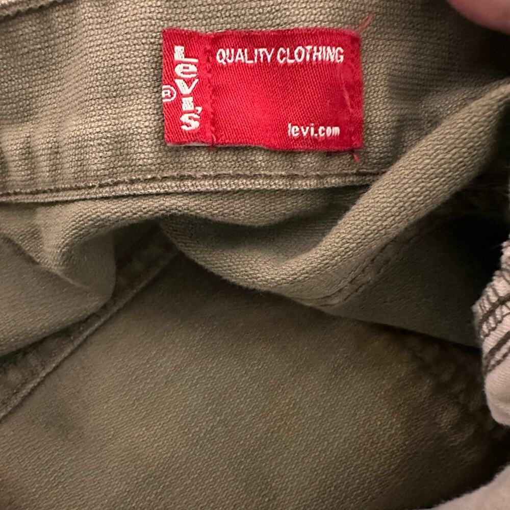 LAST CHANCE! Levi's Olive Green Denim Midi Skirt 100% Cotton size 24 - Picture 2 of 7